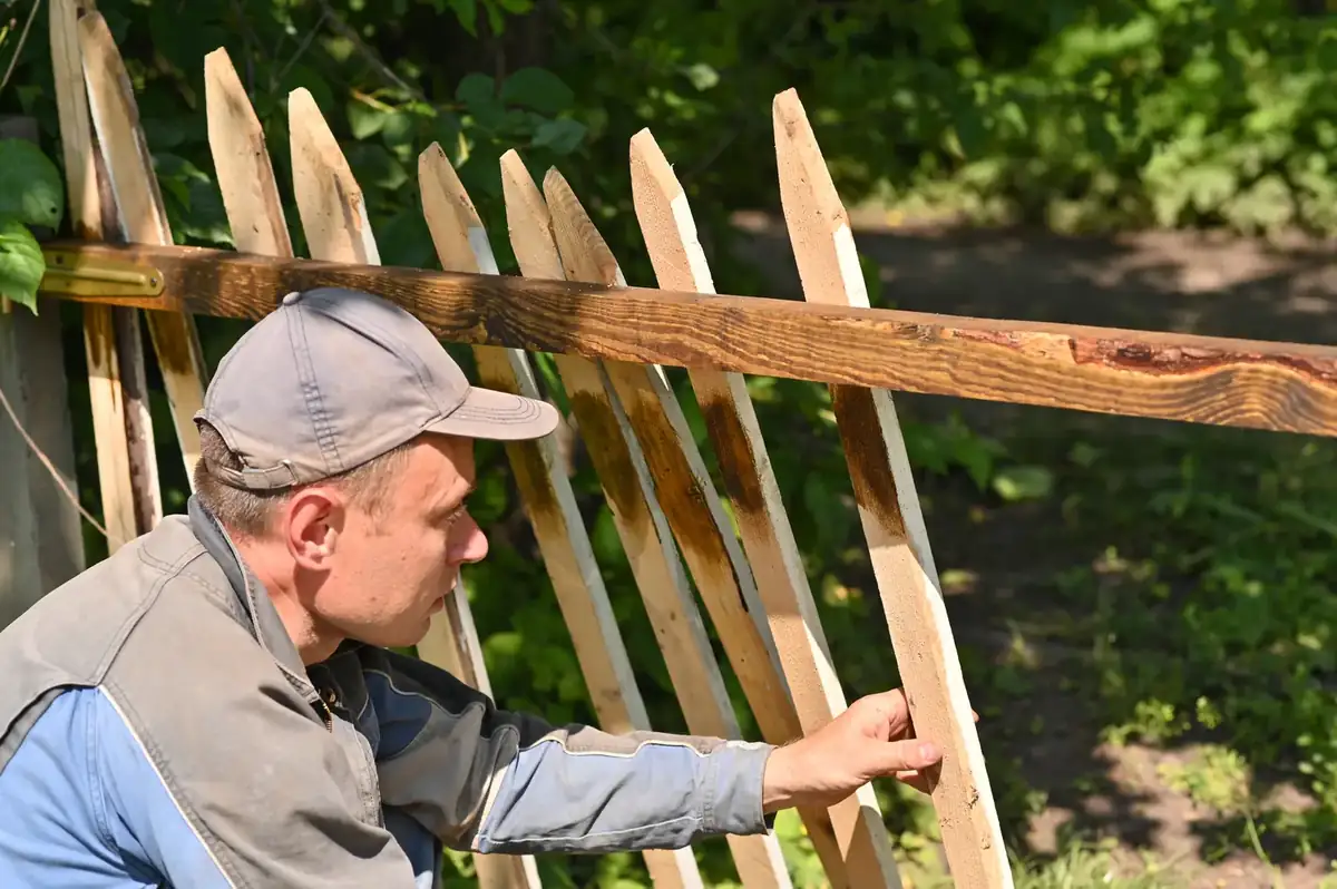 Fence repair in progress
